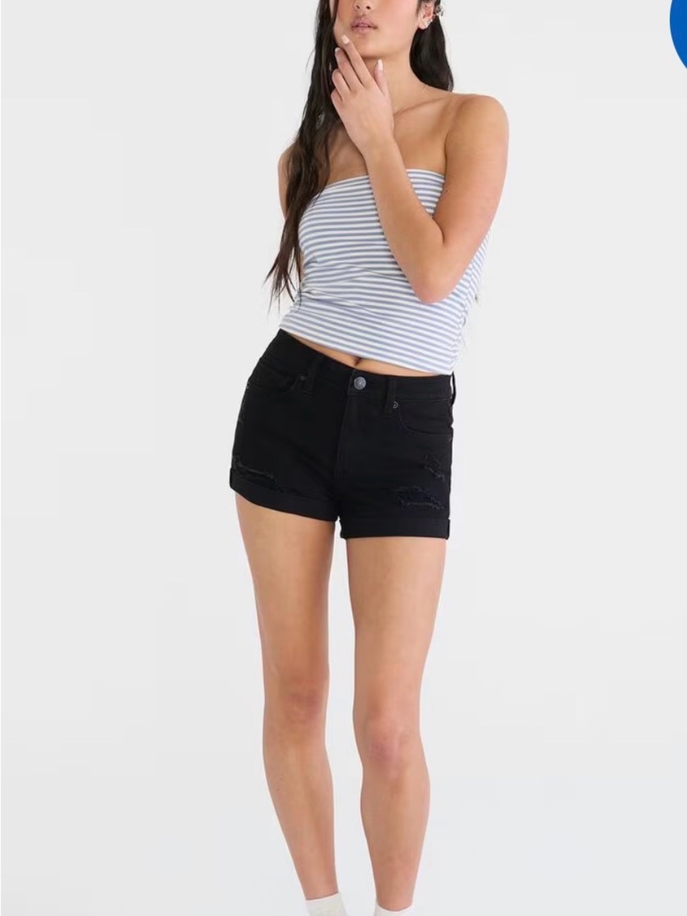Aeropostale Black High-Rise Jean Shorts